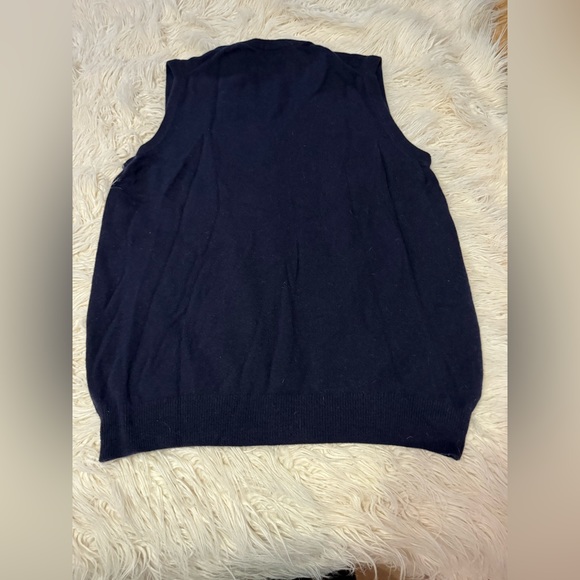 L.L. Bean 100% lambswool sweater vest mens XL Tall navy v neck 0 QY81 - Picture 6 of 6
